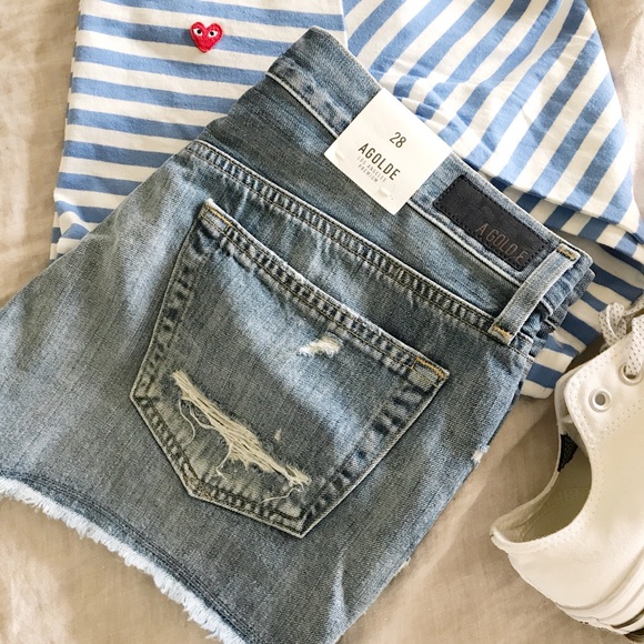 agolde parker vintage cutoff shorts
